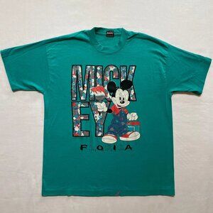 Mickey Mouse T-shirt Vintage 1990s Painting Mickey Sherry Florida Single Stitch